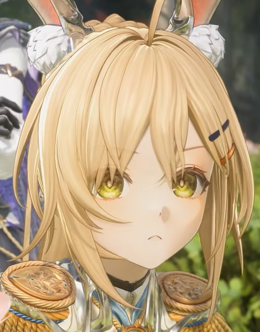SometimeGratia's tweet photo. Here's some interesting quirks in the Gameplay Trailer
1. Rex rarely bends his arm while walking, as if he is marching   
2. Gratia seems to have two forms in combat, she does not wear her arm/leggaurds and her crown outside combat. https://t.co/LHCz4OOk8g