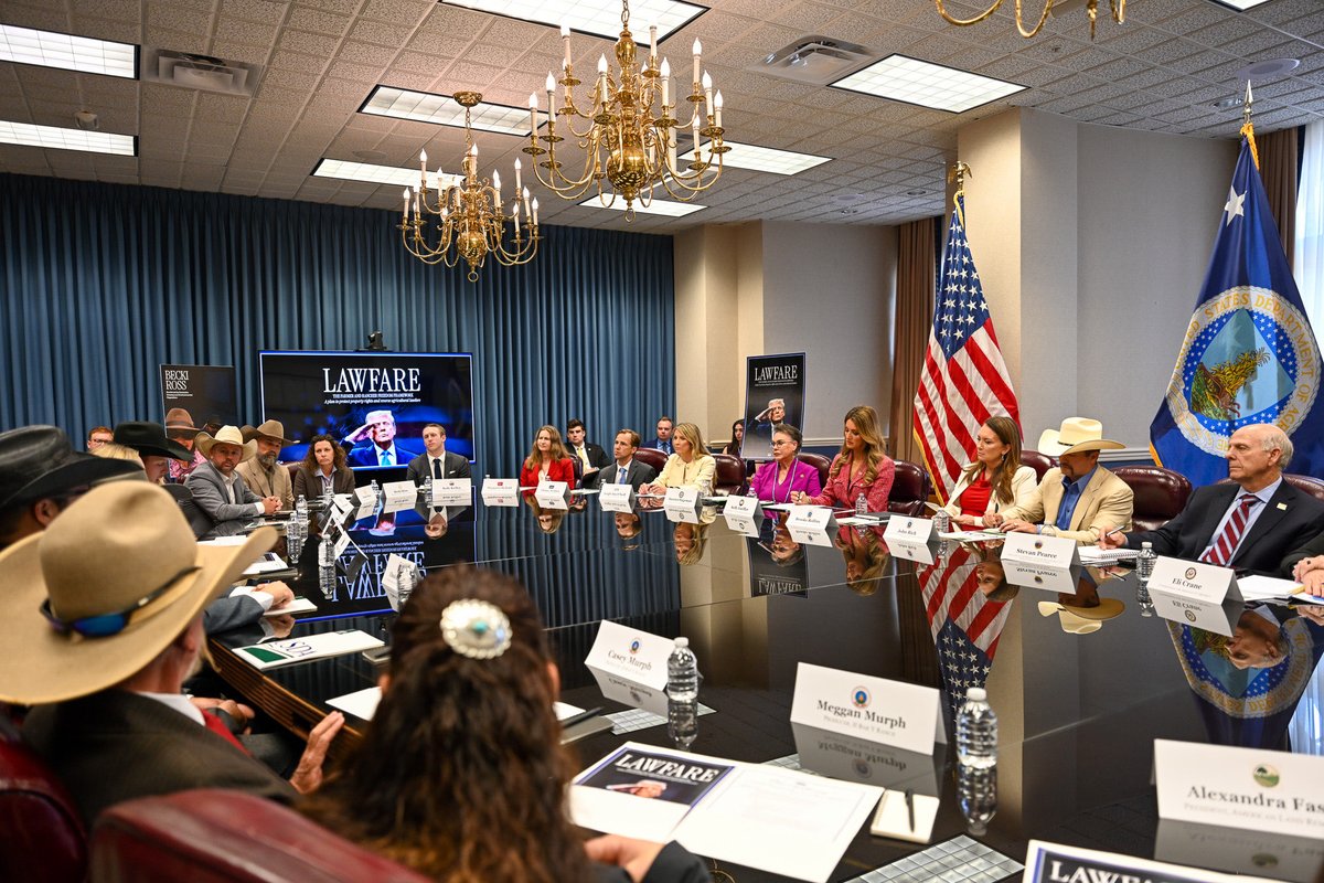 SecRollins's tweet photo. A nation that values freedom must also defend those who steward its land.

Today, @USDA and @SBAgov took a historic step to strengthen the Farmer & Rancher Freedom Framework.

Proud to stand with @SBA_Kelly, President Trump's Special Envoy @johnrich, and the farmers and ranchers whose courage has helped bring this moment to life.

We're standing up for private property, the rule of law, and the hardworking Americans who feed, fuel, and clothe this country.

This is only the beginning.