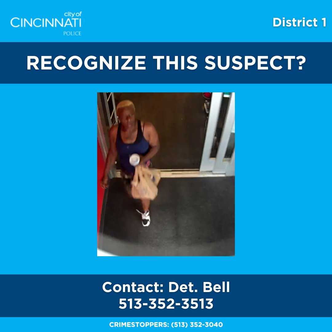 CincyPD's tweet photo. D1 is investigating a Theft Offense that occurred at 235 Calhoun St. (Target). The pictured suspect stole steaks and fled the store. Contact Det. Bell at 513-352-3513 with any information. https://t.co/v1KIUMOY6O
