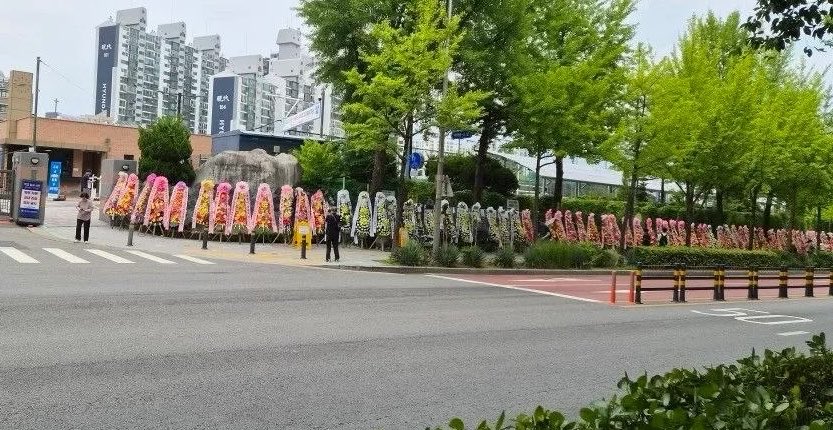 morrisoi37's tweet photo. 배재고에 우파 엄마들과 성님들이 절대 기죽지

말라고 응원 화환 보낸 거 철거되기 전 모습👏🏻👏🏻 https://t.co/gXMOxZFVWV