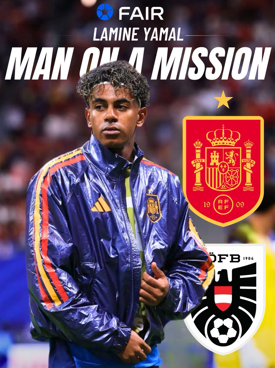 Football_AI_Res's tweet photo. 🇪🇸 Spain vs Austria 🇦🇹 | FAIRs probabilities :

🇪🇸 Spain win: 50.8% (slight favourite)
🤝 Draw: 23.7%
🇦🇹 Austria win: 25.4%

What to expect :
⚔️ Austria are expected to make this a closely contested match.
⚽ Spain are favourites, but FAIR sees Austria creating chances.
📊 A knockout tie likely to be decided by fine margins rather than a dominant performance.

Spain go in as favourites specially having players like Lamine Yamal on their side, but FAIR sees this as a much tighter contest than many expect.

🤖 FAIR is an independent football AI for football fans. Chat with FAIR for free on our website.

#LamineYamal #ESPAUS #FIFAWorldCCup