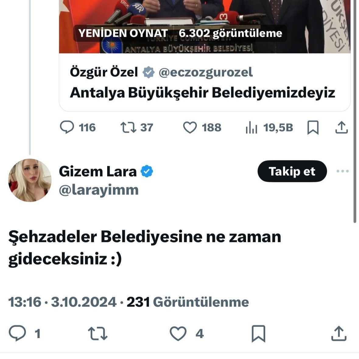 drataoglu's tweet photo. Kemal Kılıçdaroğlu destekçi "Gizem Lara" lakaplı G.Altunsoy özür dilemiş. Bu paylaşımı yaparken sehven mi yaptın? Pek sehven yapılmış bir paylaşım olarak gözükmüyor. Açıkcası bir ima var ve o zaman sosyal medyada yapılan iğrenç iftiralar malum. Görünen köy kılavuz istemez. https://t.co/CWVz6mHaja
