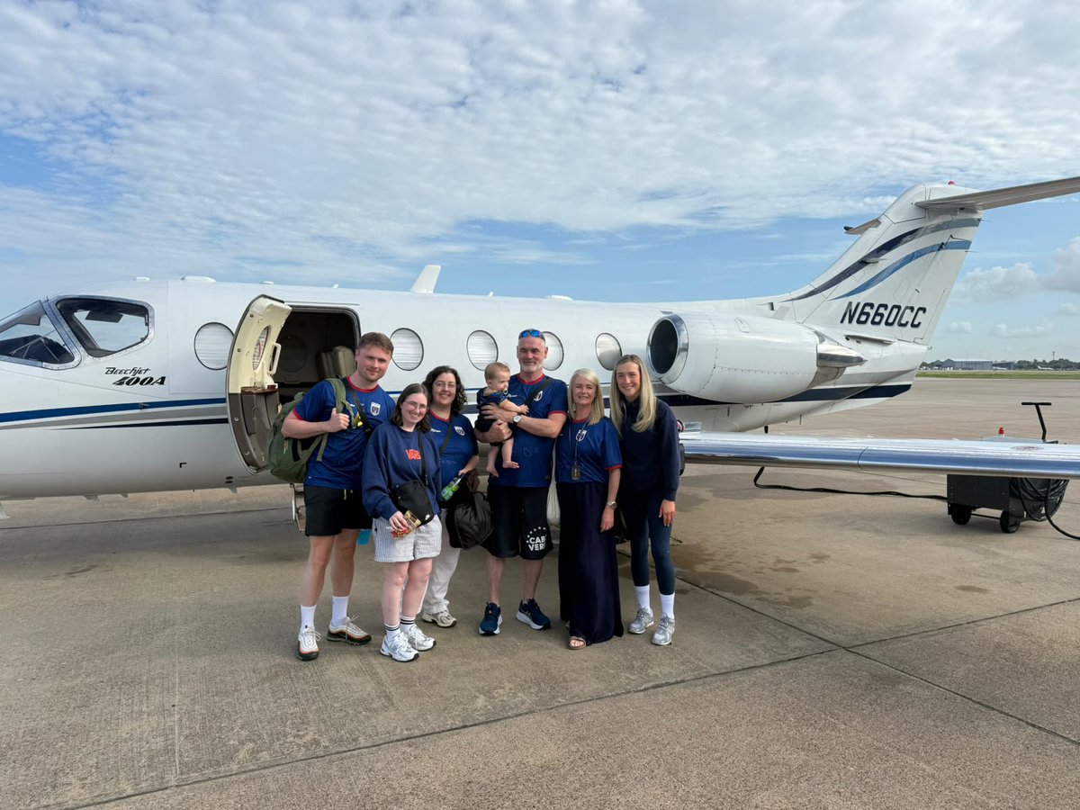 McDonnellDan's tweet photo. From the campervan to the private plane

Pico Lopes' wife Leah, son Diego &amp; her family/friends stayed on in Houston with nothing sorted

Florida based Dub Sean O'Cuinneagain dipped into his network &amp; Irish-American CEO of Fly USA Barry Shevlin provided transport to Miami today https://t.co/Txma4sW3I7