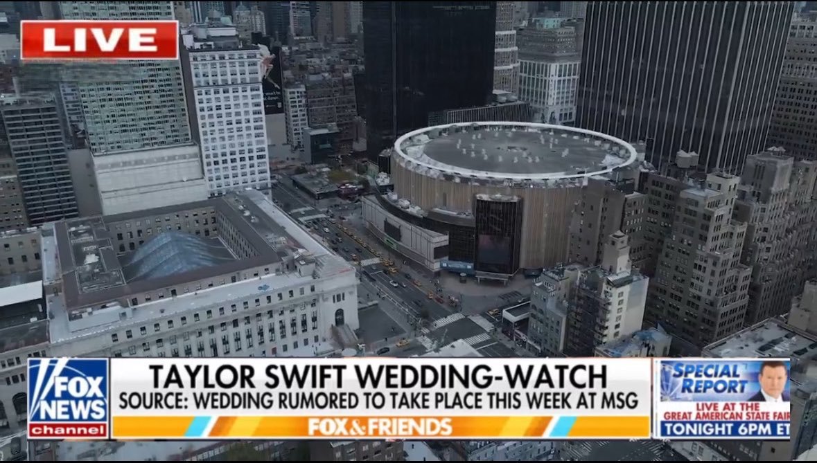 TaylorPeru13's tweet photo. 🚨| Ya hay paparazzis y hasta helicópteros cubriendo el Madison Square Garden por la boda de Taylor y Travis! https://t.co/cjgNCyXBuu