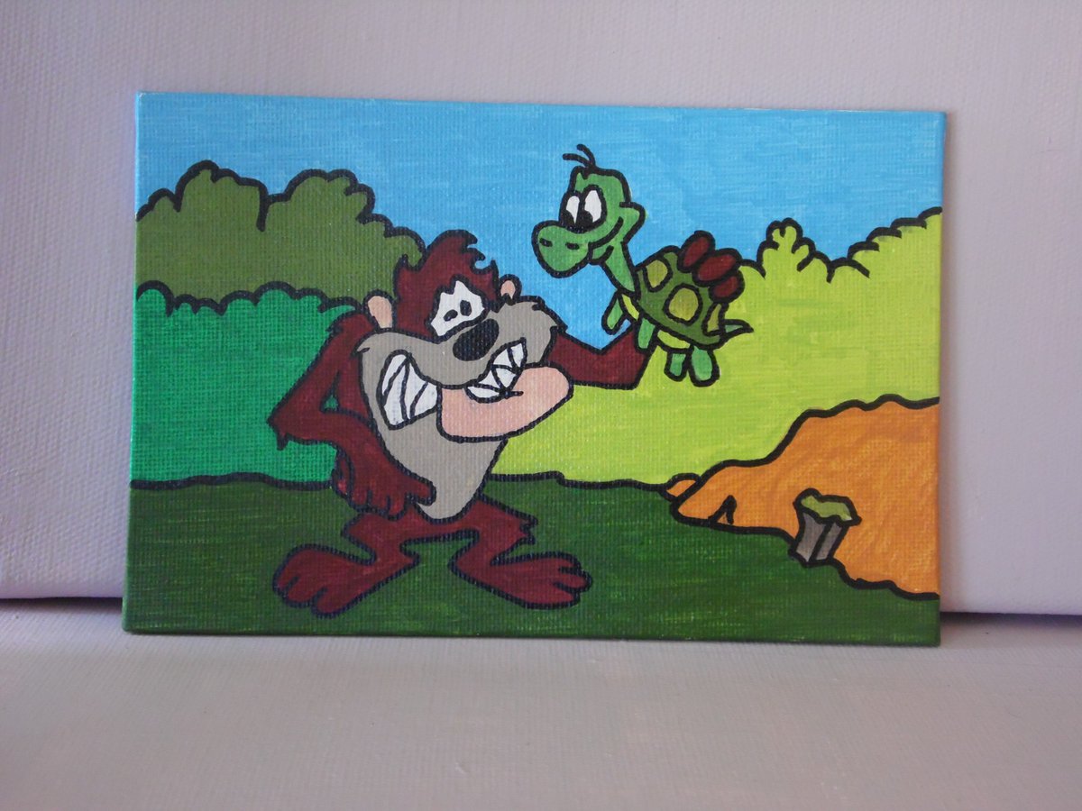 Geeking4Art's tweet photo. Just Taz being Taz! 🌪️🐢
#Taz #TasmanianDevil #LooneyTunes #CartoonArt
#HandPainted #AcrylicPainting #CanvasArt #FanArt
#ArtOfTheDay #PopArt #ClassicCartoons #Turtle #ArtLover #Creative #Artwork #Painting #ArtLife #LooneyTunesFan https://t.co/KDFHWoAH10
