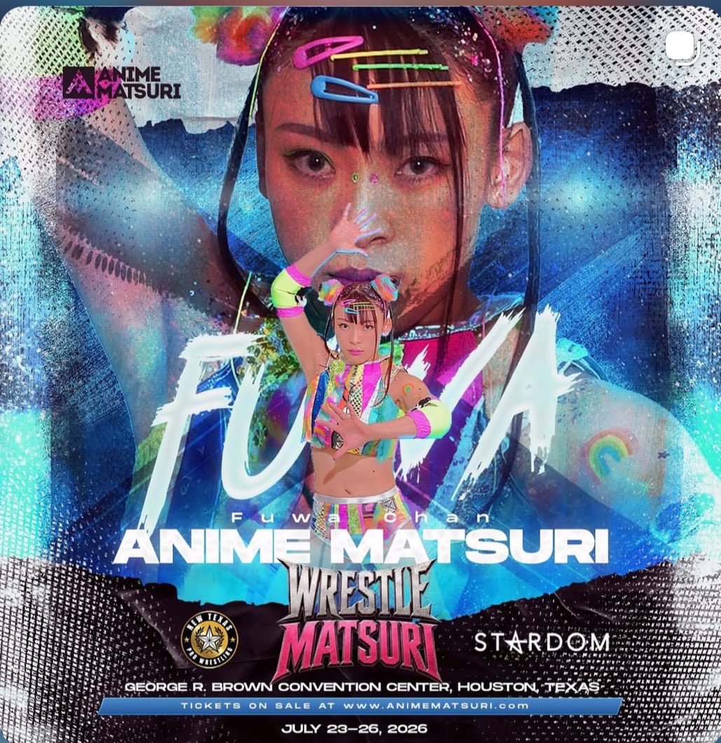SumieSakai's tweet photo. @PRODUCENYC @YagamiRanna @WarriorWrstlng @0929_hazuki @wwr_stardom @we_are_stardom 24(FRI) &amp; 25(SAT) @AnimeMatsuri @NewTexasPW 

Hazuki @0929_hazuki 
Ranna Yagami @YagamiRanna 
Fuwa chan @fuwa876 

🎟️ https://t.co/g8J1yG8kB1 https://t.co/9vKodBcoBn