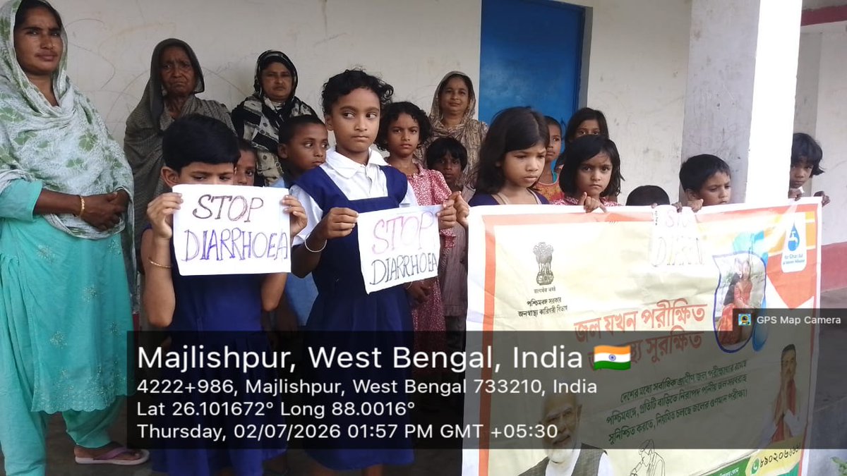 UDphed's tweet photo. 💧 Clean Water, Healthy Lives | Stop Diarrhoea Campaign under Jal Jeevan Mission. district - Uttar Dinajpur 
#DDWSJoinsStopDiarrhoea #StopDiarrhoea2026
@GowbPhe
@egiye_bangla
#HarGharJal #MoJSDDWS #JalJeevanMission #WestBengal #JJM https://t.co/wSvLiYEV5B