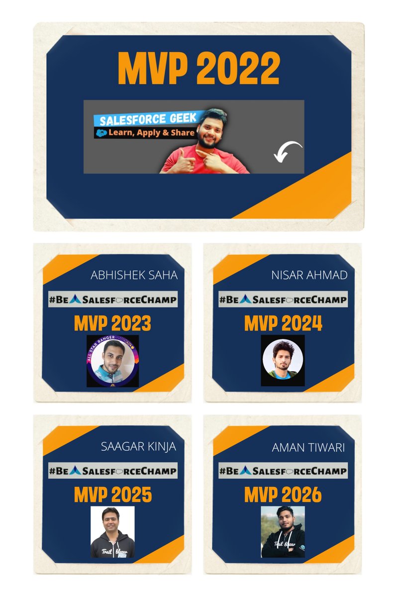 AkashDeepArora1's tweet photo. #BeASalesforceChamp MVP
I always wanted to give something to these rockstars for contribution in the community.
Thanks @mittuvikas for providing #Salesforce certification vouchers.
I have DMed you all for the voucher details on LinkedIn.
https://t.co/QGvurBnMu8
@Nisar_999 https://t.co/dcf3NGFCau