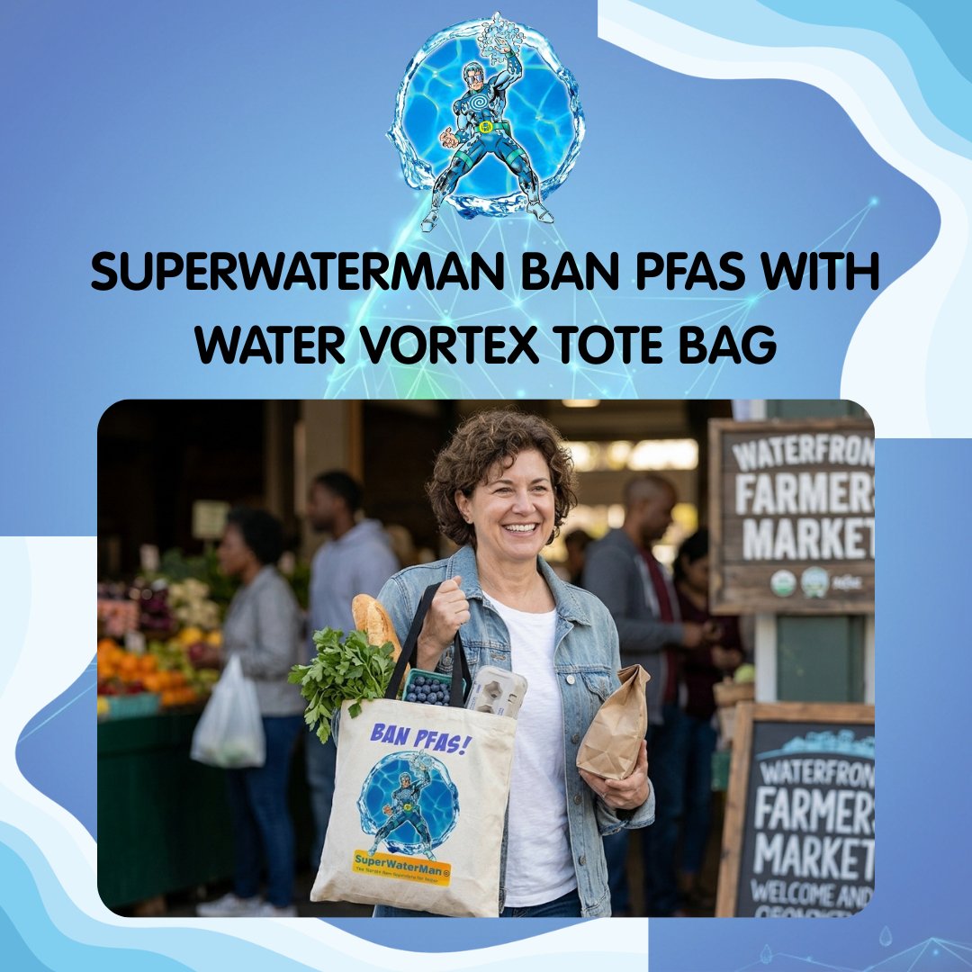 SuperWaterMan's tweet photo. ๐๐ง Carry your essentials and your message. The SuperWaterMan BAN PFAS Tote Bag is for water lovers who want cleaner water and a cleaner future.
Go Deeper - Shop Now - https://t.co/9u21QAcZIh
#SuperWaterMan #Water #BanPFAS #WaterAdvocate #EcoLifestyle #CleanWater #ThirstDay https://t.co/GKaPgtX4nZ