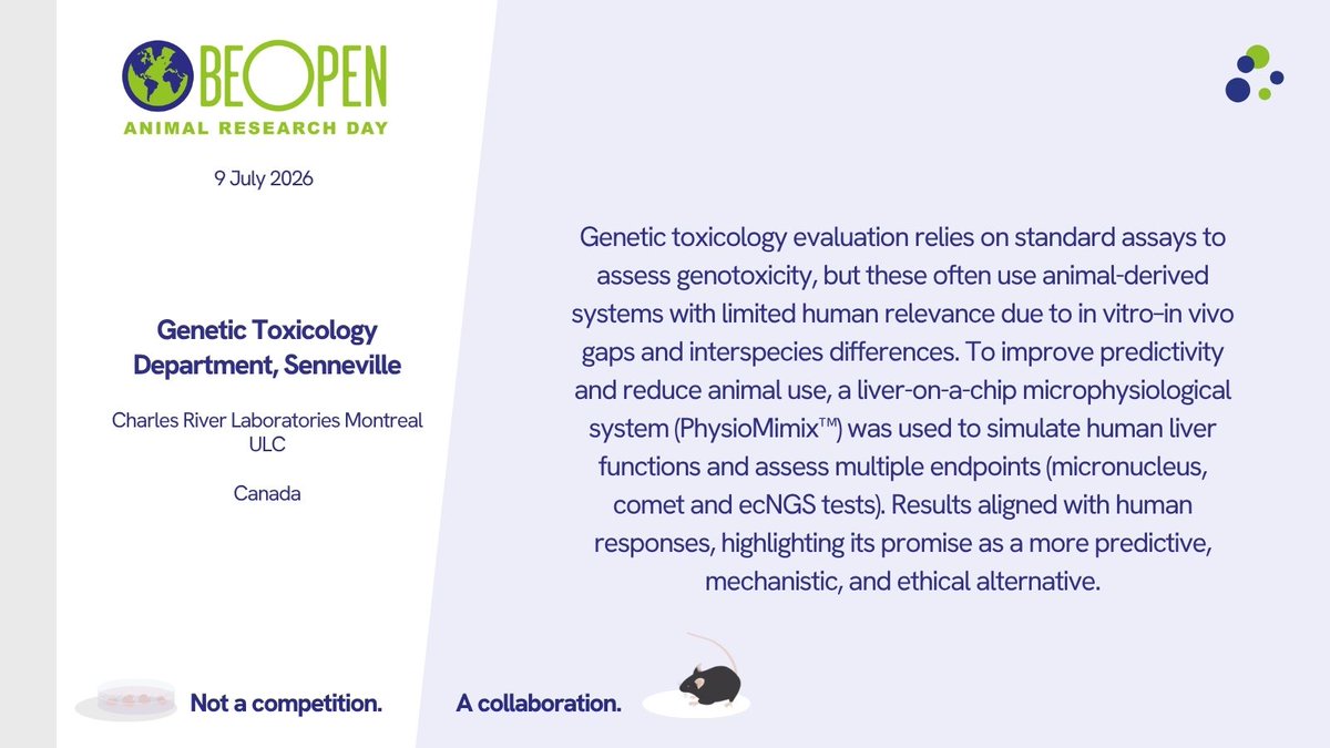 The_EARA's tweet photo. Charles River Laboratories Montreal ULC is joining #BOARD26 to promote understanding of how animal research and other approaches complement each other. #BOARD #EARA #SCICOMM https://t.co/OjzemmN9tb
