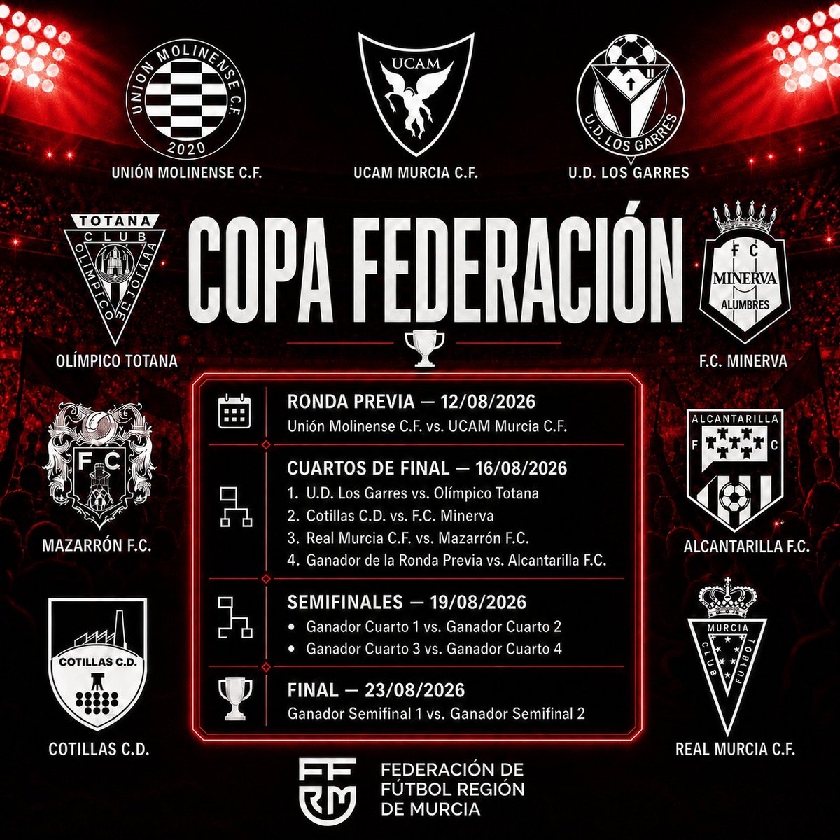 CotillasCd's tweet photo. 🏆 VOLVEMOS A DONDE FUIMOS FELICES

Nuestro equipo competirá en la próxima edición de la Copa Federación de la @ffrm_es

Una competición especial, un escenario lleno de recuerdos y una nueva oportunidad para volver a ilusionarnos juntos.

🔴⚫ ¿Te vienes? https://t.co/kPbEmcGiVK