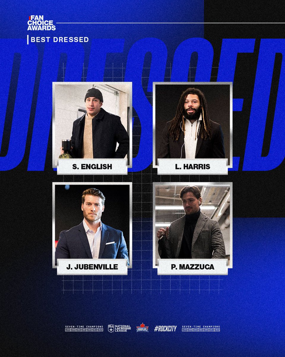 TorontoRockLax's tweet photo. 🚨VOTE NOW on our Instagram page🚨
Moving along with our Fan Choice Awards next up is best dressed 👔 Fashion, glamour, and unforgettable looks 🤩Who’s got your vote for best dressed?
#RockCity🎸| #NLLChampions | #FanChoiceAwards https://t.co/q932hUI1k2