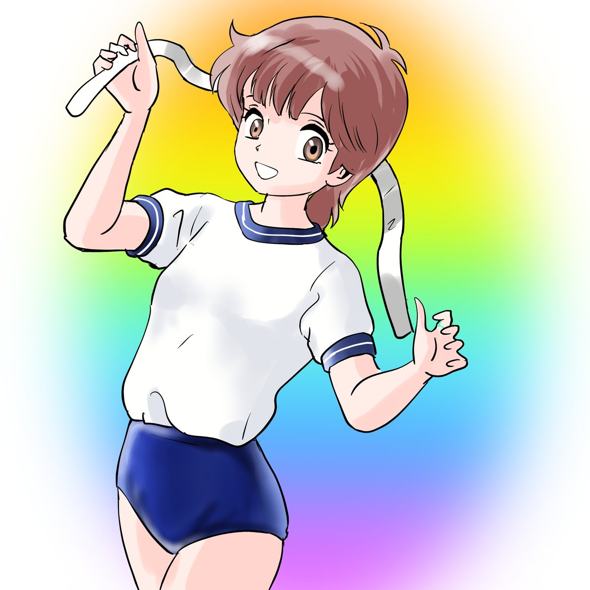 pict9370v1's tweet photo. #これを見た人はブルマをＴＬに放流しよう

作中のは色がカラフルでしたが、リアル感がないので紺にしました（リアルって何？） https://t.co/lBsMIpEWqx