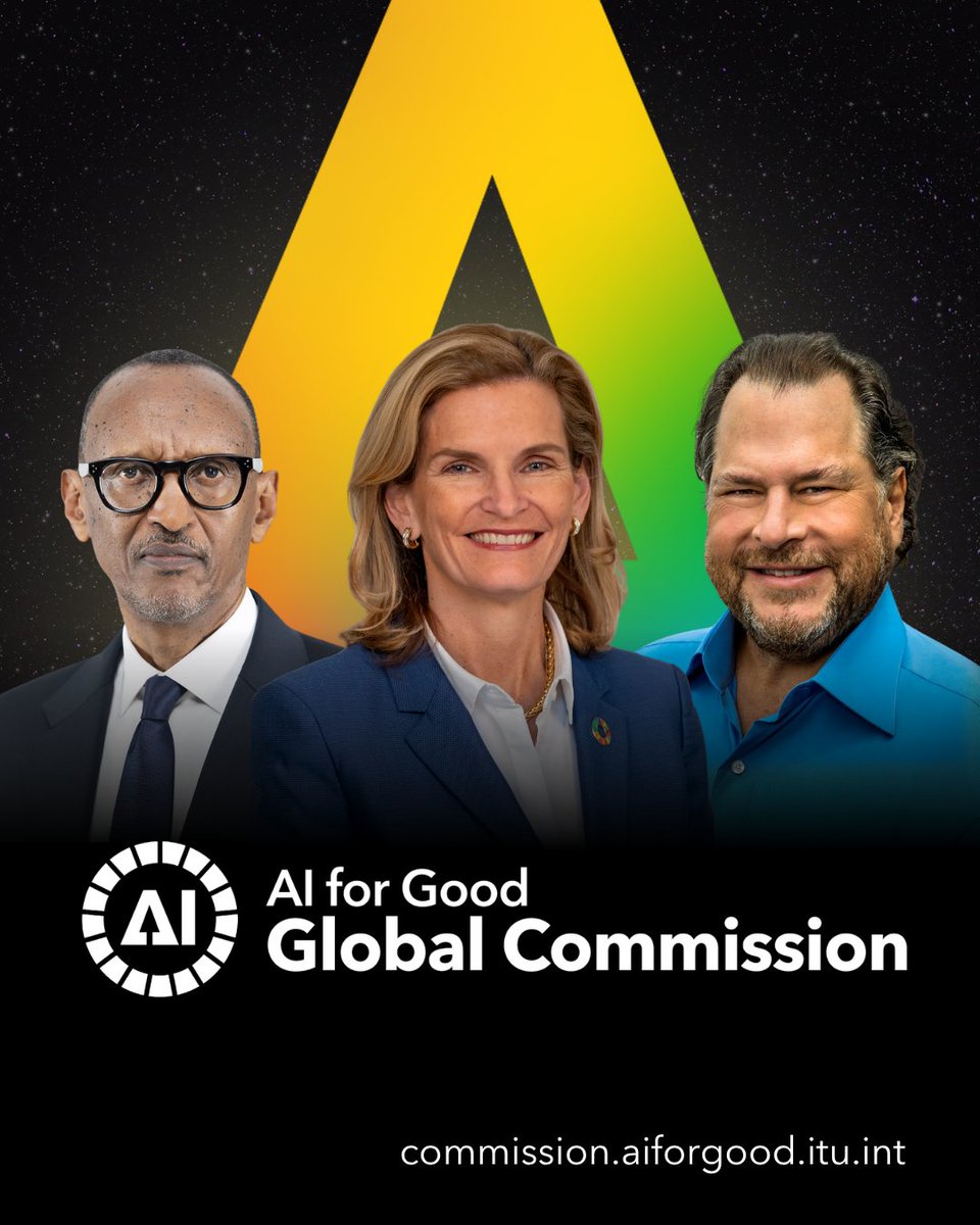 ITU's tweet photo. Global leaders launch AI for Good Global Commission to expand access, strengthen trust and accelerate impact.
https://t.co/Qhth5UclJ3
Initiative brings together leaders from government, business and int'l organizations to advance practical pathways to unlocking AI’s potential. https://t.co/Bv9u2XOYvi