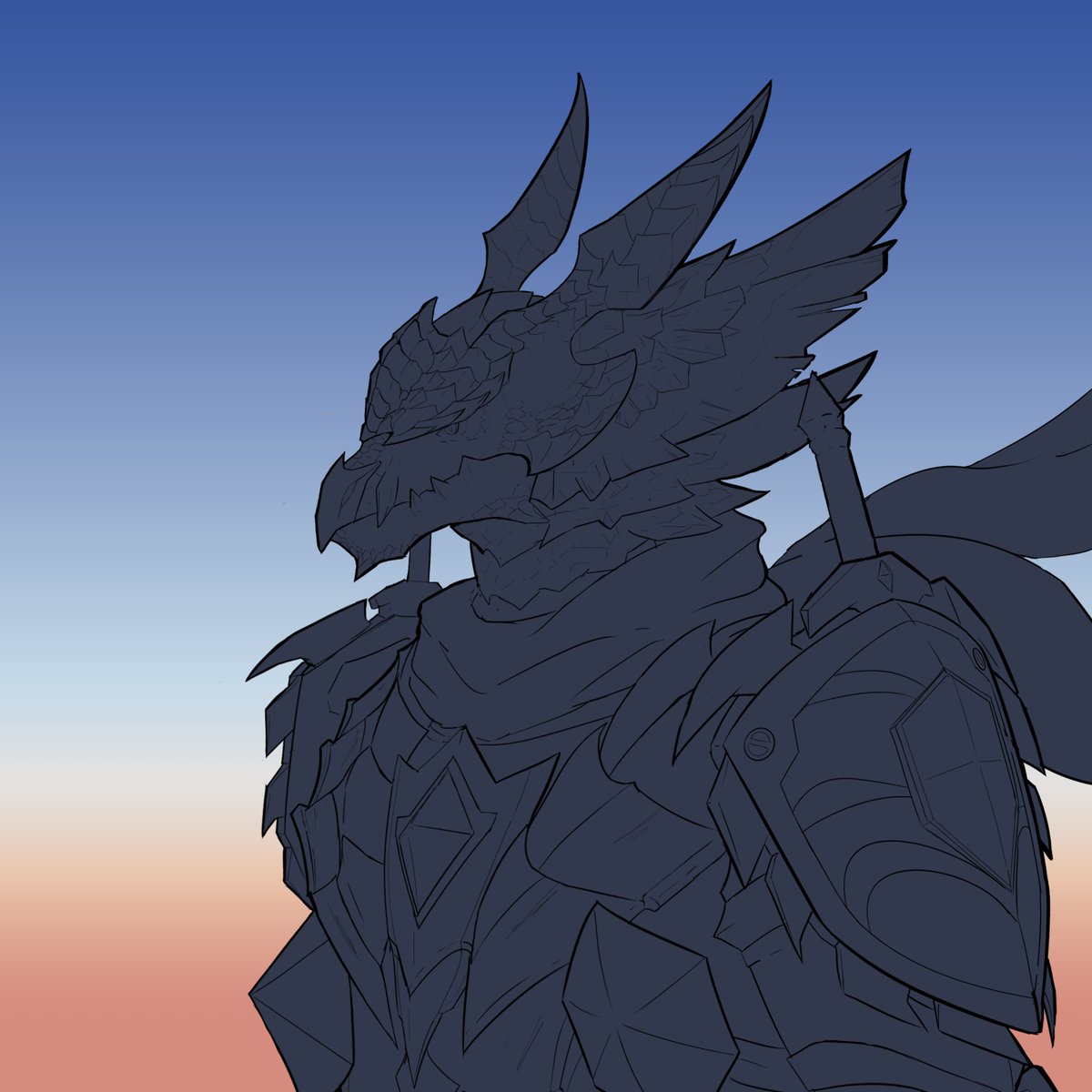 Zekrom4Real's tweet photo. primordial malzeno hunter WIP #2
学习Capcom的优秀经验进行自己搓的玩意的制作的展示（指分段更新）
上色什么的，完全不会的啦……
（依旧纠结肩部宽度和肩饰位置问题中…）
#MHサンブレイク #malzeno #monsterhunter https://t.co/ymNRHcRhYr