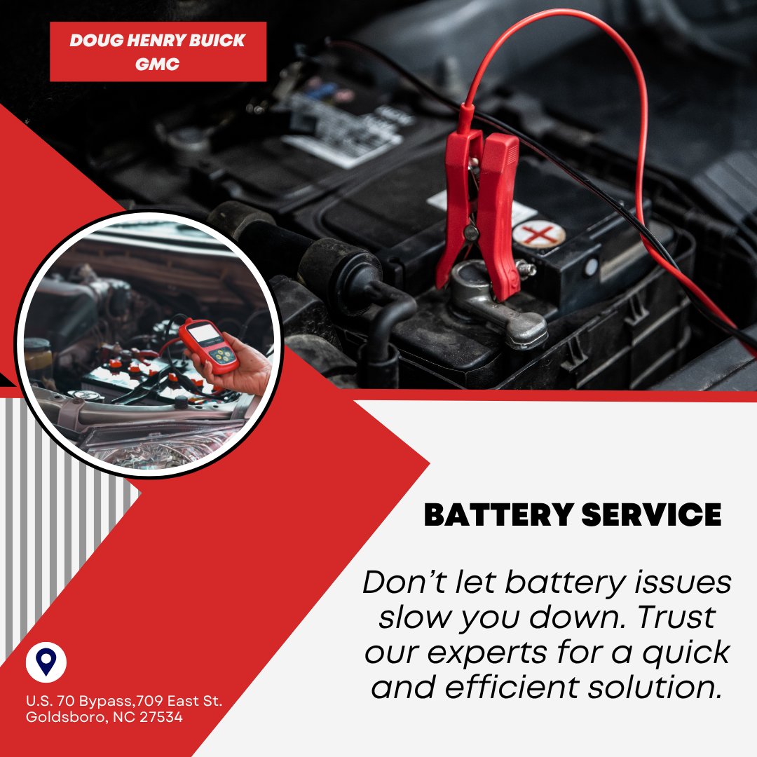 DougHenryBGMC's tweet photo. Don’t let battery issues slow you down. Trust our experts for a quick and efficient solution.

Learn more --> https://t.co/hE2mR9o2Xh https://t.co/PDWACUK4oe