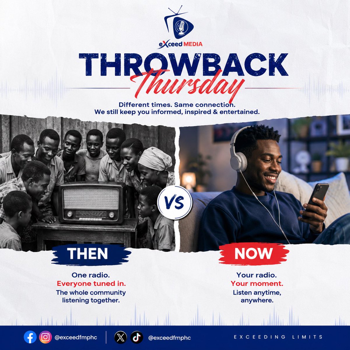 exceedfmphc's tweet photo. 📻 Remember when one radio brought the whole neighbourhood together?

Times have changed, but great radio never goes out of style.

💬 Have you ever called a radio show? Did you win anything? 😄

#ThrowbackThursday #ExceedFM #ExceedingLimits https://t.co/2gnbjQTG9O