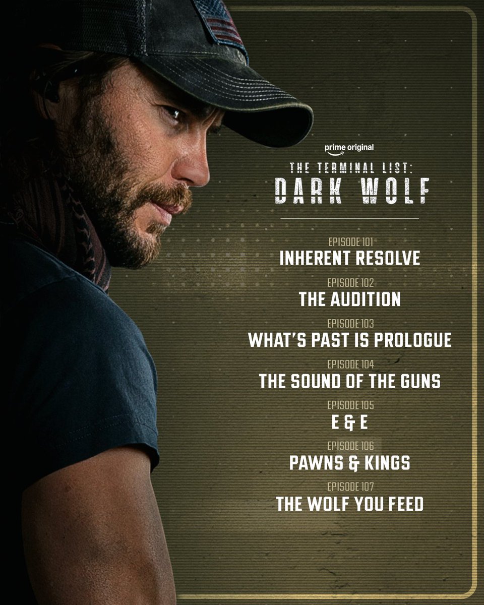 TerminalListPV's tweet photo. What’s your favorite episode? Catch up on The Terminal List and Dark Wolf now on Prime Video. https://t.co/DMTxuh7sY8
