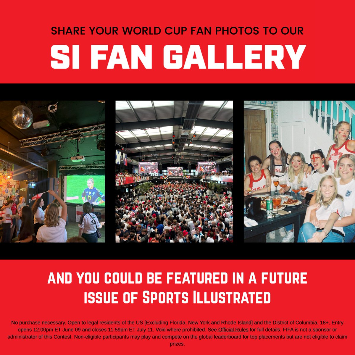 TheMinute_Group's tweet photo. Show us how you're celebrating the 2026 World Cup! ⚽📸 

Whether you're at a watch party with friends, celebrating at a local fan festival or cheering from the stands, upload your pictures to the all-new Fan Gallery inside @SInow's World Cup Fan Zone! 

👉 Check it out here: https://t.co/kTSXokMbq5

#MinuteMedia #SportsIllustrated #WorldCup2026 #FanGallery #Soccer #SportsBiz #FanExperience #Fandom
