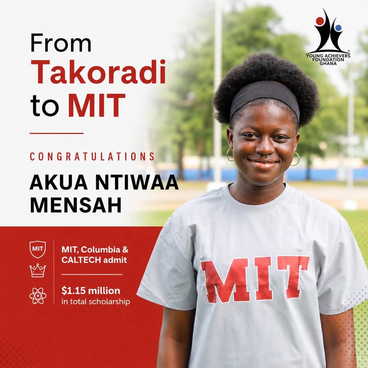 yaf_ghana's tweet photo. When Ntiwaa reflects on the moments of her life that paved the way for her admission to the Massachusetts Institute of Technology (#MIT), her mind doesn't first go to a competition or an award. https://t.co/m6HlhWOwJF