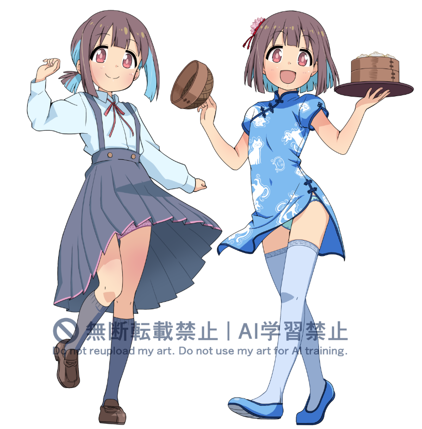 kusomushi_t's tweet photo. 載せ忘れた差分～　チャイナドレスの中にねことうふ先生のアイコンがシレっと紛れてます　#おにまいお絵描き https://t.co/NWgcWNqbC8