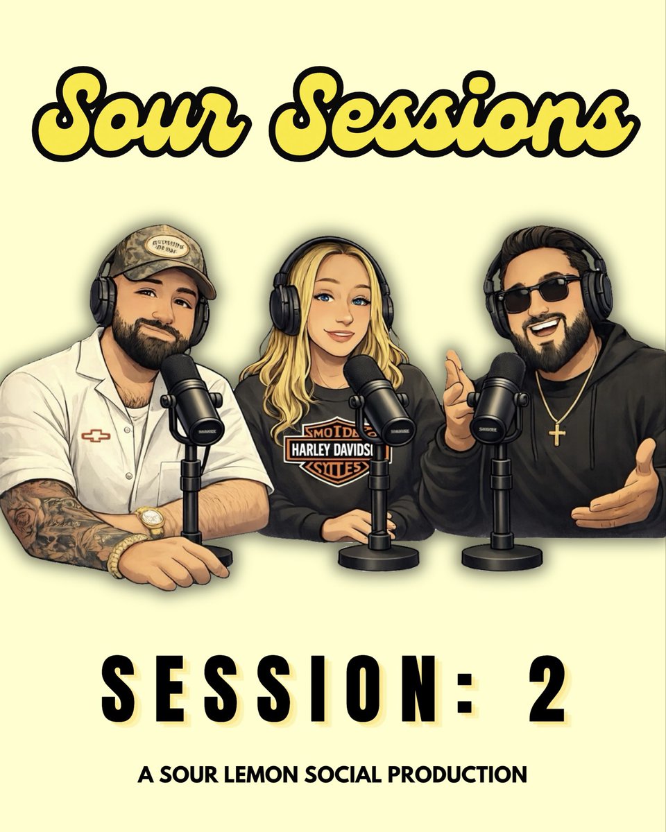 Soursessionspod's tweet photo. 🍋 𝗦𝗘𝗦𝗦𝗜𝗢𝗡 𝟮 𝗜𝗦 𝗟𝗜𝗩𝗘 🎙️

Red, White &amp; Sour is officially here 🇺🇸

Watch now on YouTube and Spotify, or listen wherever you get your podcasts.

Let's get sour.

#SourSessions #SourSessionsPod #Podcast #NowStreaming #LetsGetSour https://t.co/PKOgnO6PZp