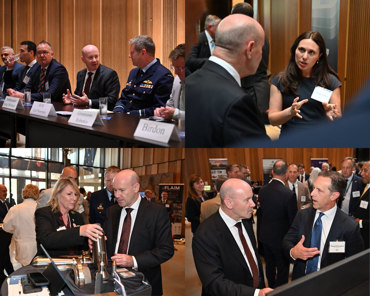 AusAmbUSA's tweet photo. Australia is delivering the capability the US needs.

From robotics to advanced manufacturing to intelligence, Australian companies are solving tomorrow’s defence challenges.

Great to bring together industry leaders at the Embassy to discuss the US-Australia defence industrial partnership.