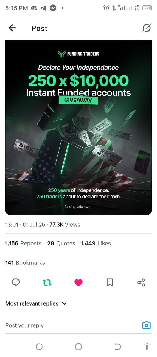 Bolity7418's tweet photo. @fundingtraders Thank you for this wonderful opportunity, I really appreciate 🙏🙏🙏 
Join in guys 
@hifriends7640 
@WizzyOnChain 
@cryptobanditpet https://t.co/PMlAupNwml