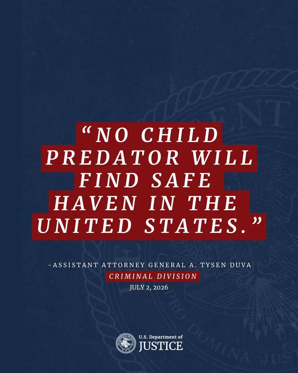 No child predator will find safe haven in the United States.