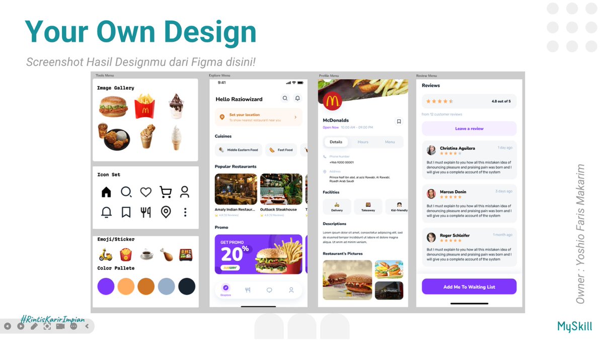 Raziowizard's tweet photo. Ikut short class UI/UX Research and Design di @myskill_id  buat ngisi waktu luang, nambah pengetahuan, dan skill. Ternyata Figma mudah digunakan dan dipahami #LearnAtMySkill https://t.co/AQlkkdNQxP