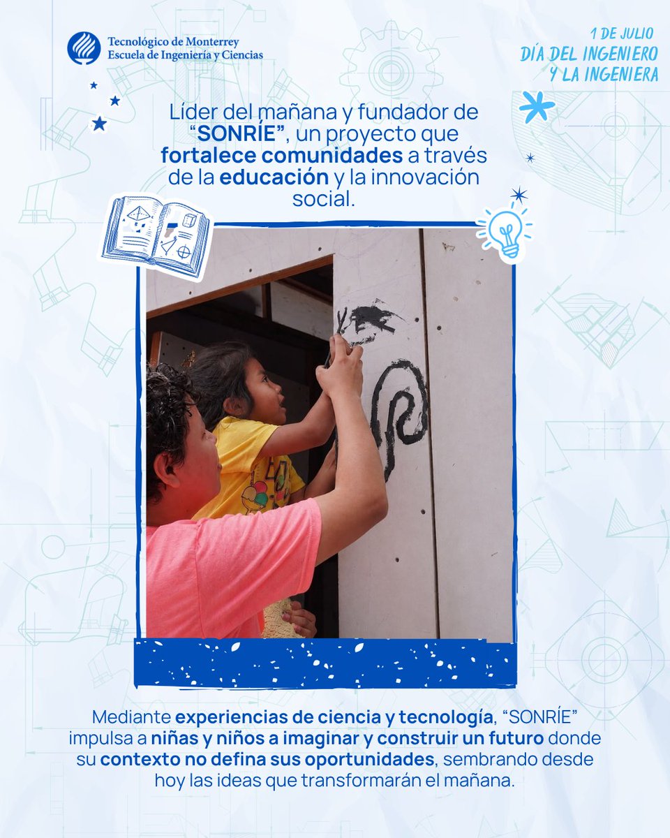 IngenieriasTec's tweet photo. En el marco del Día del Ingeniero y la Ingeniera, conocemos la historia de Juan Pérez, estudiante de Ingeniería Industrial de @Tec_CCM, quien ha convertido sus conocimientos en proyectos que mejoran la calidad de vida de cientos de personas. 👷🏼‍♂️🫂 https://t.co/Uz2aXHsIeM