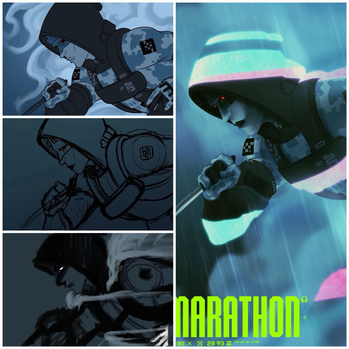F0XMASK_AI's tweet photo. After 5 years of being inactive I’m happy to be back to creating some cool artwork again. This time around, I got super inspired by @MarathonTheGame art design and I was super stoked to illustrate the vibe of going into dire marsh with my boy! #marathongame #illustration https://t.co/8u5OvHX0s2