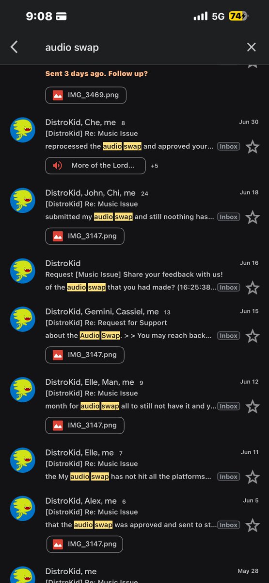 KIINGP__'s tweet photo. @DistroKid I'm really upset tbh, can you please fix this? (4169186) My releases has been frozen for 45 days! I upgraded to the ultimate plan to be able to use the audio swap feature, &amp; my first experience is having to wait over a month now &amp; still no audio swap. Check attached. https://t.co/z31Vtp3ScY
