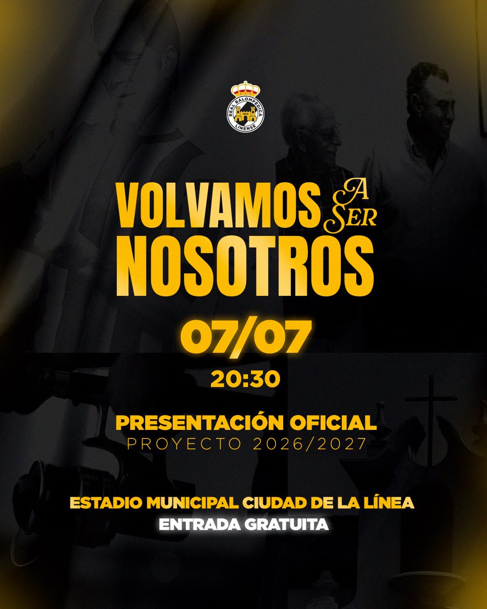 RBL1912's tweet photo. El 7 de julio presentamos oficialmente el Proyecto 2026/2027: fútbol profesional, fútbol base, nueva campaña de abonados y algunas sorpresas que preferimos contar en persona.

📍 Estadio Municipal Ciudad de La Línea

🕣 20:30h · Entrada gratuita 

Te esperamos. https://t.co/CoNUCGsD9W
