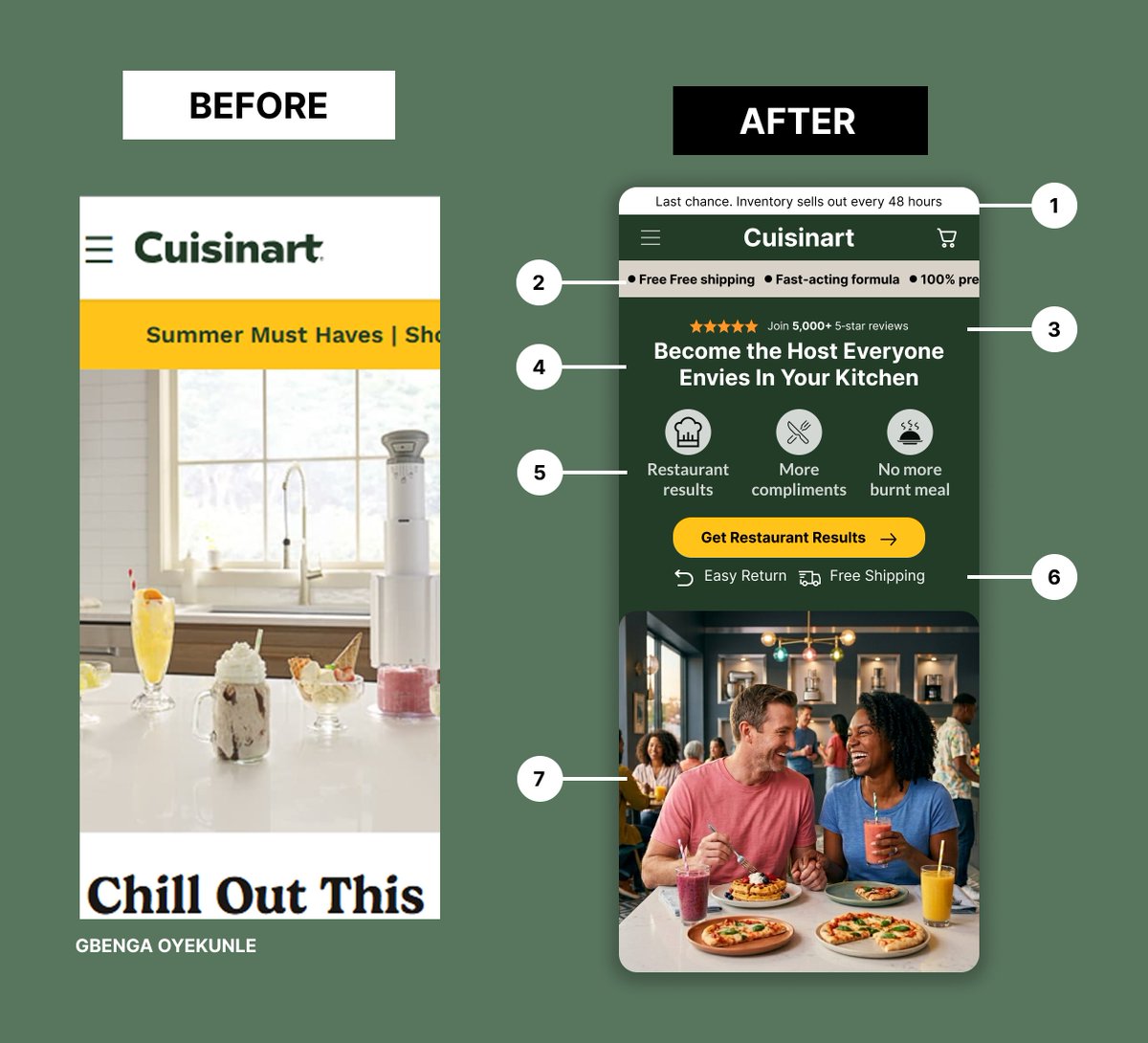 oyega001's tweet photo. BEFORE:
1. Poor mobile responsiveness
2. Poor product visual
3. No benefit
AFTER:
1. Mobile responsive
2. Upgraded product visuals
3. Scannable benefit-driven icon text
#UIUX #ConversionRate #FigmaDesign #ProductDesign #Shopify https://t.co/hvoiv6vWnB