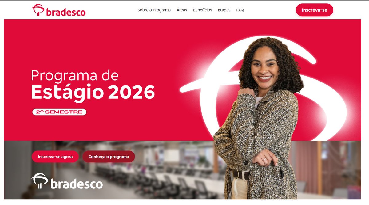 Galera o Bradesco Abriu o programa de estágio, é hibrido 3x2 (três dias ...