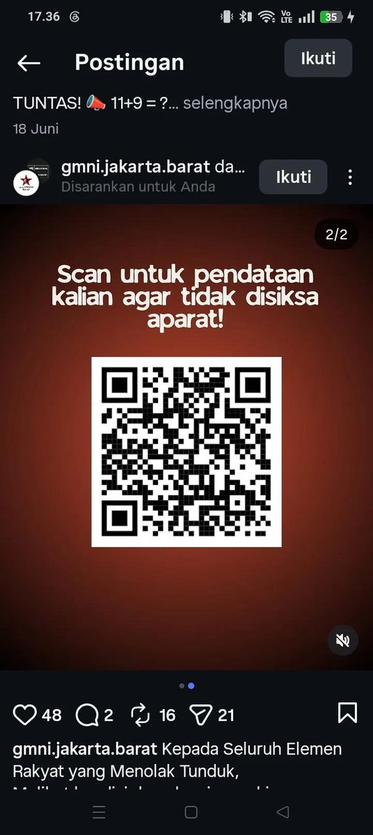 bismillahyuk_'s tweet photo. 🚨 SERUAN AKSI #DEMO 🚨

🗓 Besok, 3 Juli 2026
📍Mabes Polri
⏰️ Jam 13.30 - MENANG

📜 Dari BARISAN ALIANSI KONSOLIDASI : Pengurus Cabang PMII Jakarta Barat, DPC GMNI Jakarta Barat, PC IMM Jakarta Barat, FMN Pusat serikat tahanan politik indonesia.

Stay safe semuanya! 🫶🏻🫶🏻 https://t.co/oSsIrqqJj4