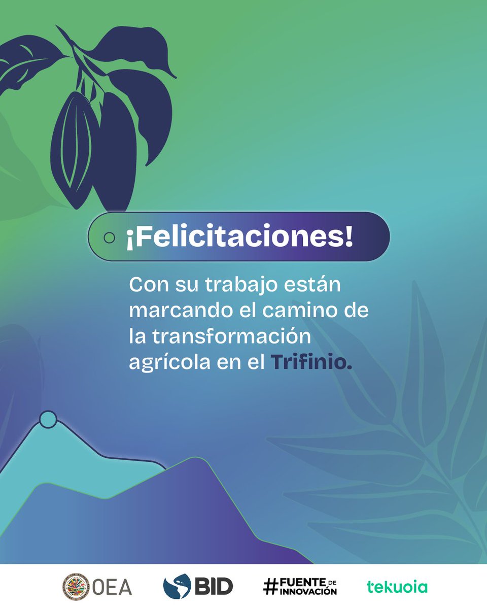 OEA_Desarrollo's tweet photo. ¡Tenemos ganadores en el #DesafíoInnovaTrifinio! Junto al @el_BID y @tekuoia , celebramos los proyectos que transformarán la región a través de la innovación, creatividad y compromiso comunitario. ¡Felicitaciones por su talento!
Conozca los detalles aquí: https://t.co/2O67XWmaDk https://t.co/1okyO2niPP