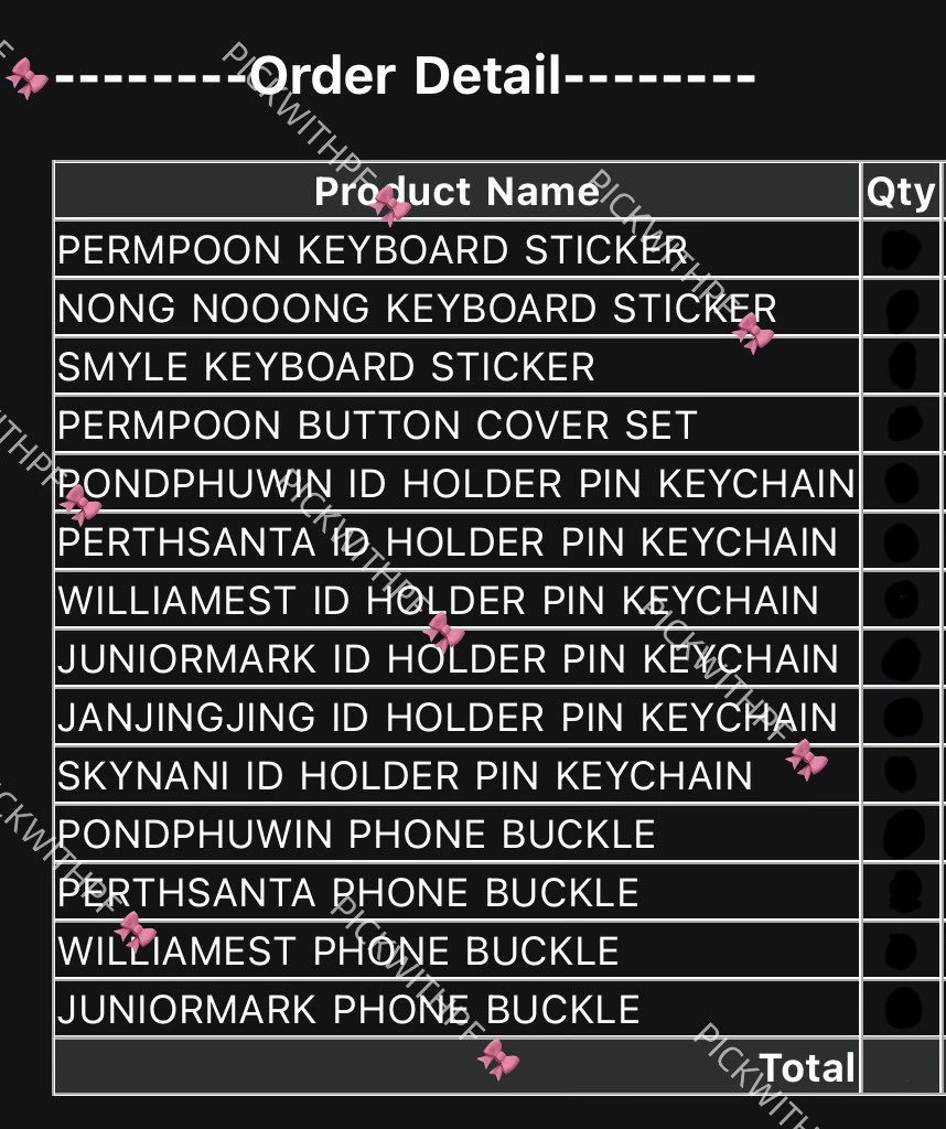 pickwithPF's tweet photo. WTS ปล่อยสินค้างาน #YBOOKFAIR11xGMMTV

ID HOLDER
- domiia(4)
- jummo(4)
- wesley(4)
- jewel(5)
- lookkhunnoo(1)
- nong nooong(1)
- any(1)
- lykyou(1)
PHONE BUCKLE
- domiia(4)
- jummo(4)
- wesley(4)
- jewel(5)
- lookkhunnoo(1)
- any(1)
 
🚛ค่าส่ง 50฿

💬สนใจ dm

#ตลาดนัดgmmtv https://t.co/Zt2lDFjf0h