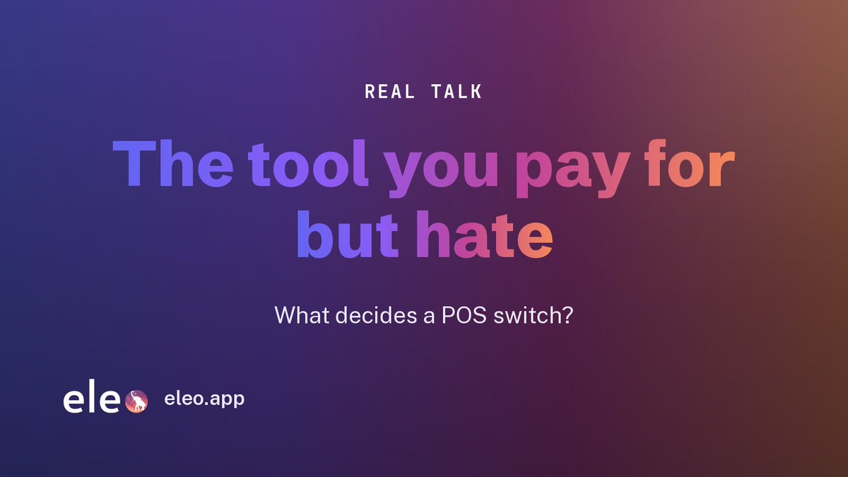 EleoApp's tweet photo. Operators: what's the one tool you pay for every month but secretly can't stand?

And when you finally switch POS — what actually decides it? Features, how fast you get your money, or whether a real human picks up support?

I've got a guess. Prove me wrong. 👇

#RetailOps https://t.co/45n3JauCAh