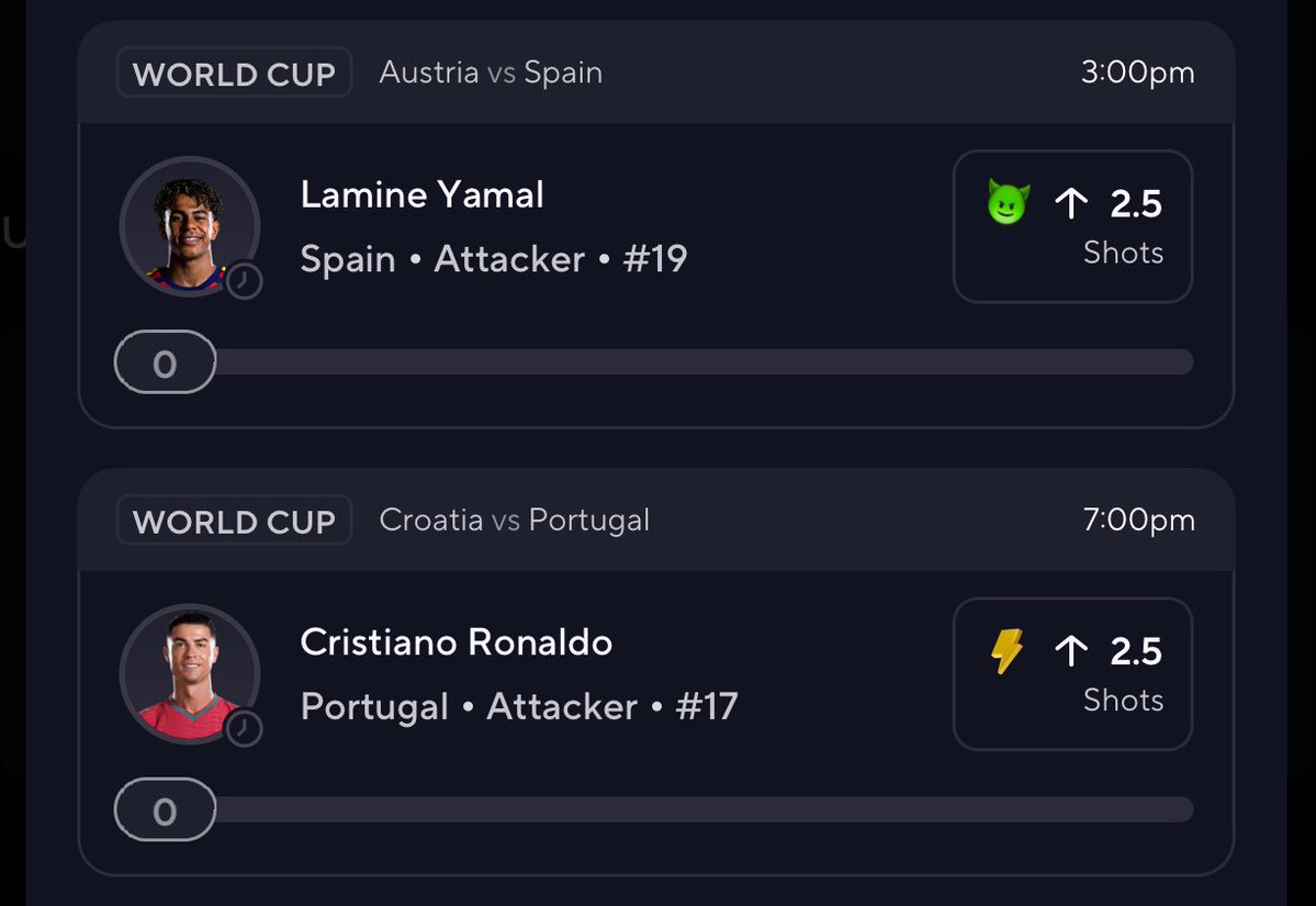 DiegoPredicts2's tweet photo. ⭐️ Prize Picks Discount Slip ⭐️ ( 2X ) 

Fav Pair 🍐🎯

Drop a Follow Of Tailing + Like and Retweet ❤️

Let’s get it 💰

#Spain #LamineYamal #Portugal #Predictions #USA #WorldCup2026 #Fútbol #Soccer #Gambling𝕏 #UnitedStates #Cr7 #CristianoRonaldo #PrizePicks https://t.co/1DzuQ8ClXX