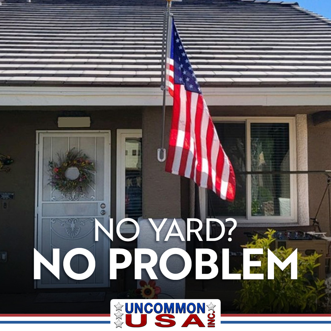 uncommonusa's tweet photo. No yard? You can still fly the flag right. 
Shop Now: https://t.co/RdHYgzrF3N https://t.co/8TLaqgbZde