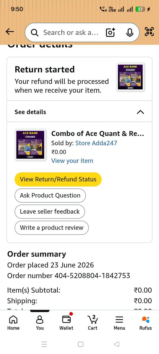 VGoswami90635's tweet photo. Dear @amazon @amazonIN  still my order has been not returned back and not refunded my money 
Can you please confirm how much time will take as I am waiting from long time,i think very pathetic services given by you. https://t.co/rEo8B4qyX2