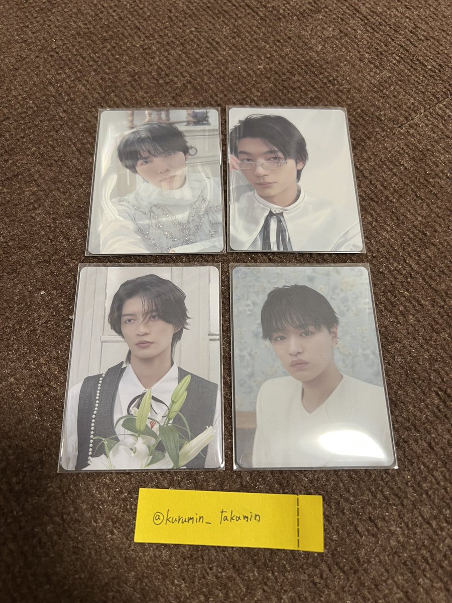 kurumin_takumin's tweet photo. げんじぶ 原因は自分にある。
仮ノ現 ランダムトレカ

譲） 小泉 大倉 杢代 吉澤 🤍💛💚💜

求）武藤×4 ❤️

7/4有明手渡しにて希望です。

検索からでもお気軽にお声かけください

よろしくお願いいたします。 https://t.co/h558dDeEx4
