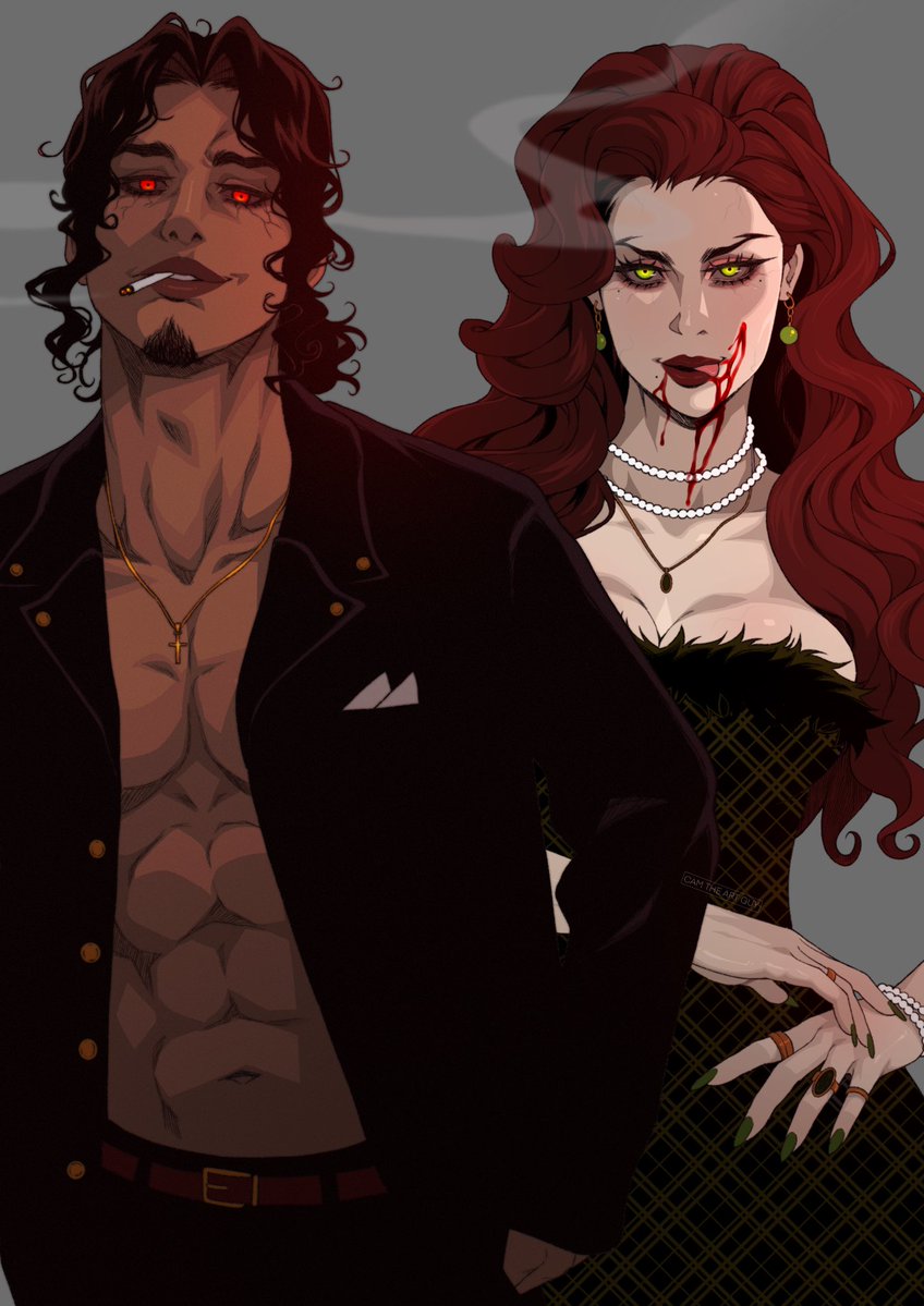 camdrawsalot's tweet photo. My official OCs from the comic I’m making 🌹🦇 here’s a little more about them! https://t.co/iYPkca180V