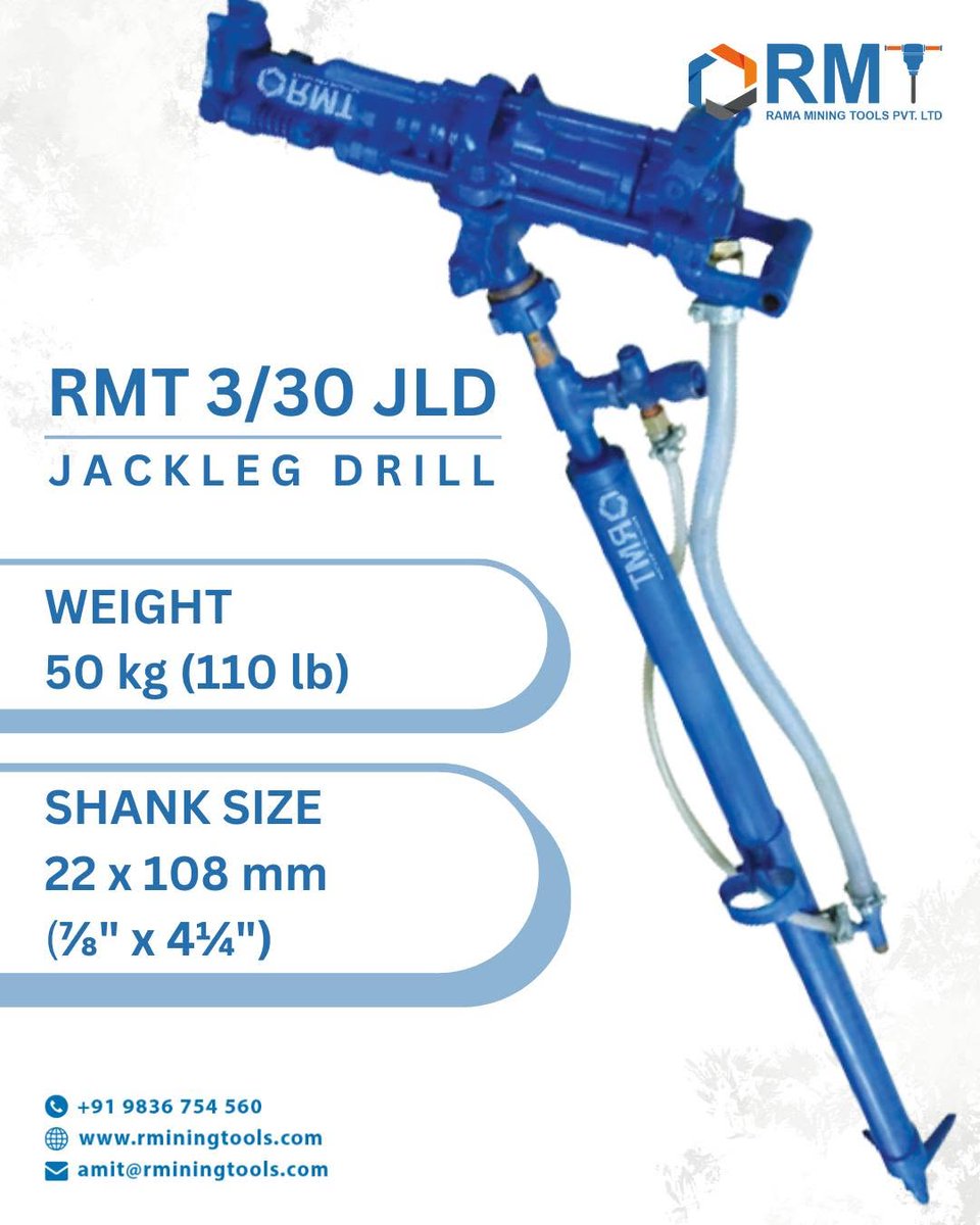 RMT_ramamining's tweet photo. RMT 3/30 JLD Jackleg Drill
๐ง : amit@rminingtools.com
๐ฑ : +91 98367 54560
๐ : https://t.co/GUjhPVgJYe
#constructiontools #sinkerdrill #drillngtools #powertools #chisel #safetytips #overseasexport #rmt #pneumatictools #drilling #maintainance #coalmining #pneumaticpower https://t.co/5R6qSF9fMv