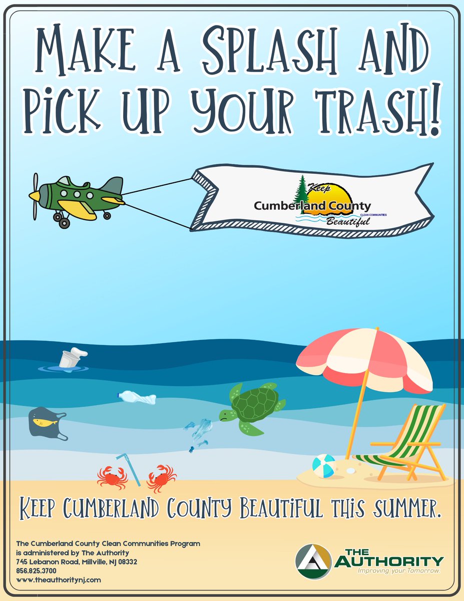 CCIANJ's tweet photo. Make a splash and pick up your trash!🌊 Keep Cumberland County beautiful this summer! https://t.co/whD7DrhhjG