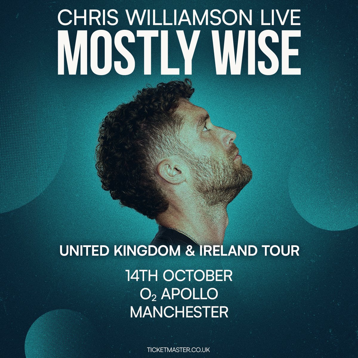 O2ApolloManc's tweet photo. @ChrisWillx, host of podcast ‘Modern Wisdom’, heads out on his ‘Mostly Wise Tour’ coming to #O2ApolloManchester Wed 14 Oct! 

Grab your tickets via https://t.co/VmT23TT9hn https://t.co/w7JjWduCdZ