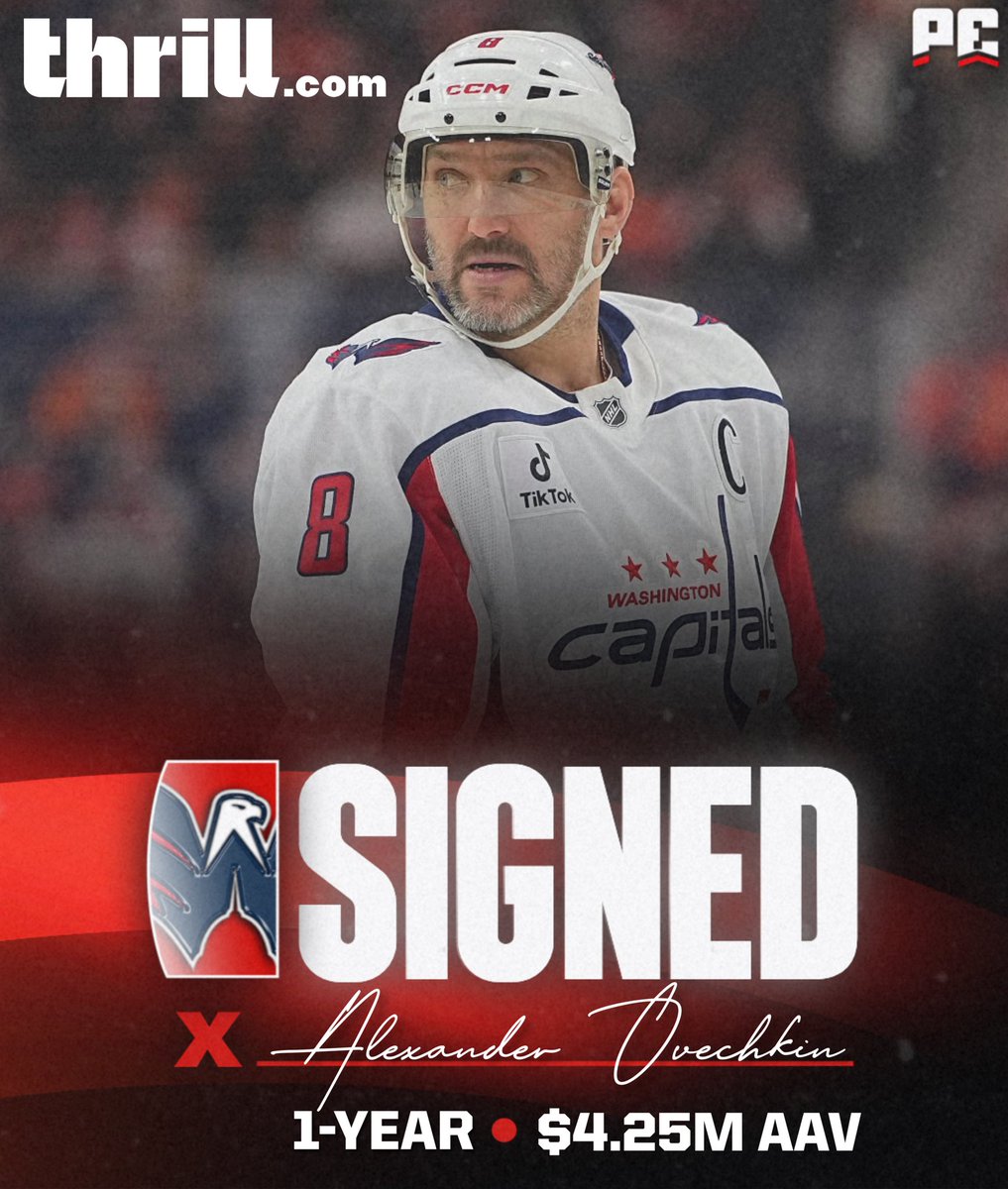 puckempire's tweet photo. BREAKING: Alexander Ovechkin signs a one-year deal with the Washington Capitals. https://t.co/BV0EsotT0P