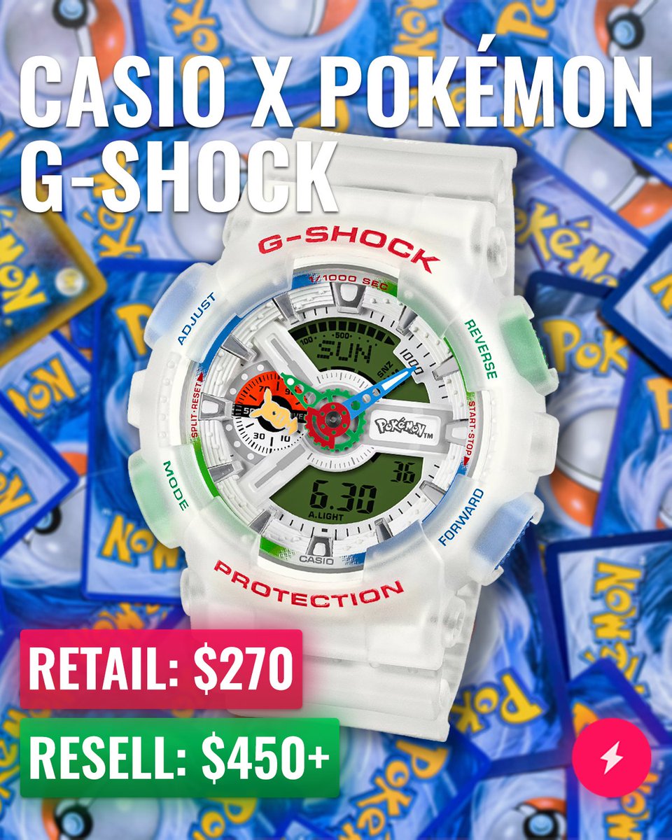 AMNotify's tweet photo. Casio x Pokémon G-Shock preorders sold out QUICK ⌚️

But our members were ahead of the clock...

Free autocheckout locked in orders automatically.

$150+ profit, shockingly easy ⚡️ https://t.co/NOfoAajqHT